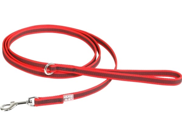 Julius-K9 K9 C&G line,rød/grå,14mm/2m,m/håndt,max 30kg