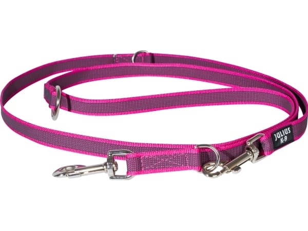 Julius-K9 K9 C&G dressurline, pink/grå 20mm/2,2m