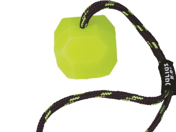 Julius-K9 K9 silikonebold på snor, neon, ø 6 cm, glat