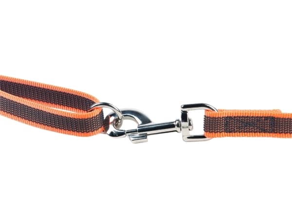 Julius-K9 K9 S. grip line, orange/grå 20mm/1,2m m/håndt+O-ring