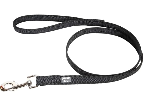 Julius-K9 K9 C&amp;G siima, musta/harmaa 20mm/2m ja kahva