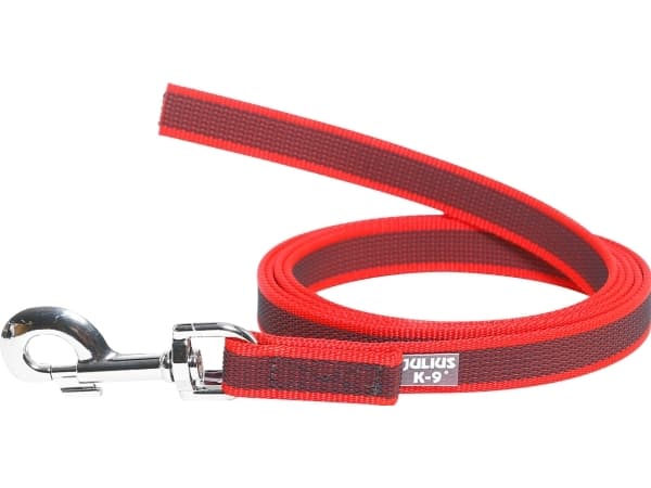 Julius-K9 K9 C&G line, rød/grå 20mm/1,8m m/håndt