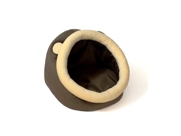 GO GIFT kennel kissan sänky - ruskea ja kerma - 40x45x34 cm