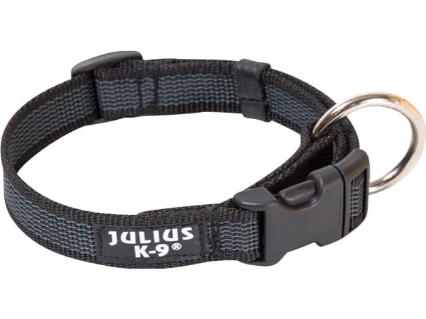 Julius-K9 K9 C&G Halsbånd, sort/grå, 25mm/39-65 cm