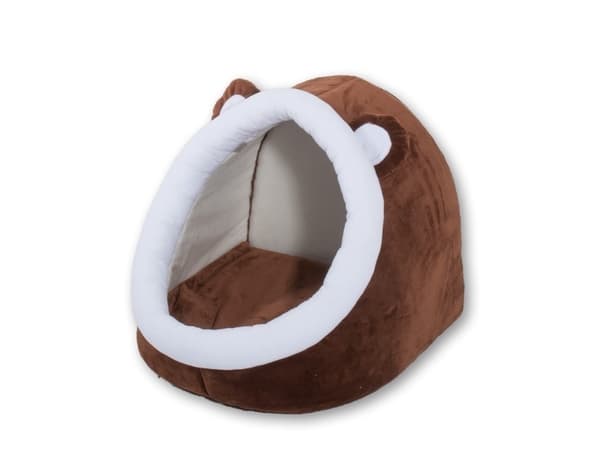 GO GIFT kennel katteseng - brun-hvid - 40x45x34 cm