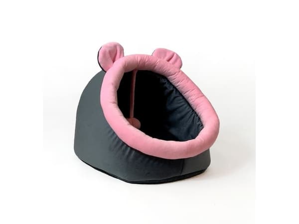 GO GIFT kennel katteseng - grafit-vaaleanpunainen - 40x45x34 cm