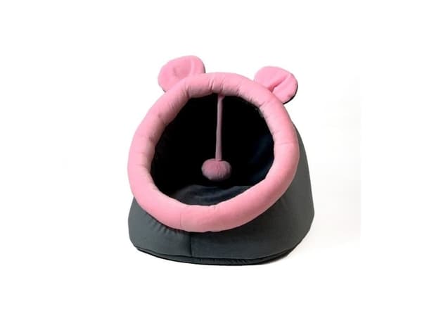GO GIFT kennel katteseng - grafit-pink - 40x45x34 cm