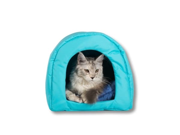 GO GIFT seng til katte og hunde - blå - 40 x 33 x 29 cm