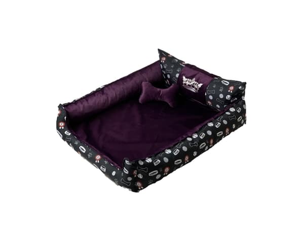 GO GIFT Hunde- og katteseng XL - lilla - 100x90x18 cm