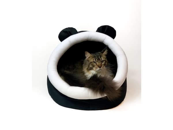 GO GIFT kennel kattbädd - svart och vit - 40x45x34 cm