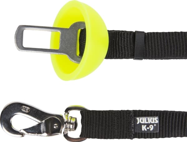 Julius-K9 K9 Adapter för säkerhetsbälte med gummiskydd 63 cm