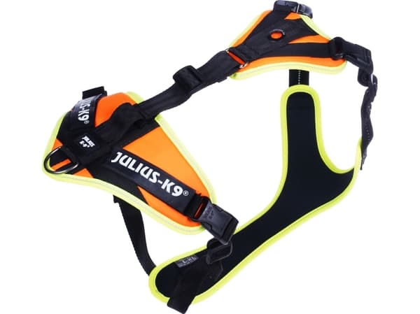 Julius-K9 K9 Mantrailing/Outd. sele, Str.: L-XL/Uv Orange m. neon kant