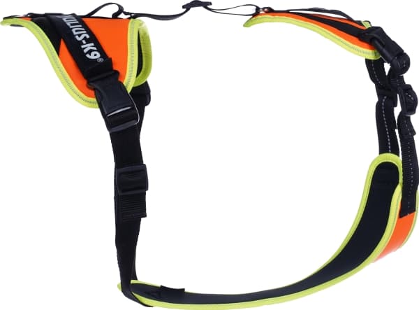 Julius-K9 K9 Mantrailing/Outd. sele, Str.: L-XL/Uv Orange m. neon kant