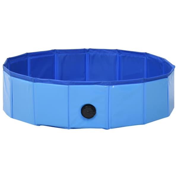 foldbart hundebassin 80 x 20 cm PVC blå