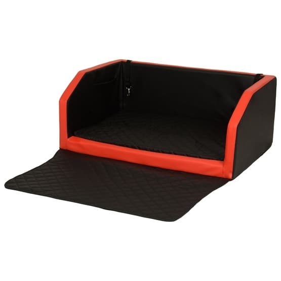 Hundeseng Transport - Ternet - 100x70 Cm - Sort/Rød