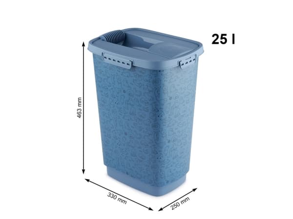 Rotho Cody, Lemmikkiruoan säilytysastia, Sininen, Kuva, Vapaasti seisova, 25 L, Irrotettava kansi