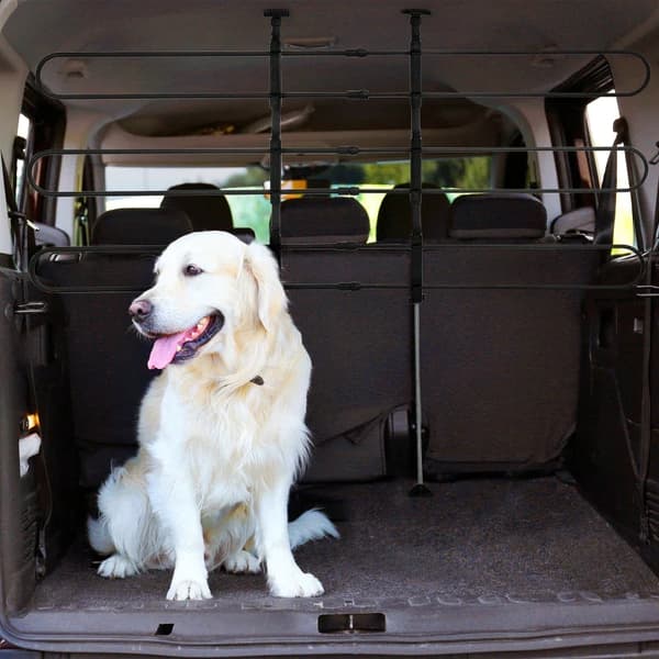 Rootz Dog Gate til støvlen - Nem at installere - Robust og dimensionsfastholdende - Stål - Sort - 150 x 9 x 124 cm