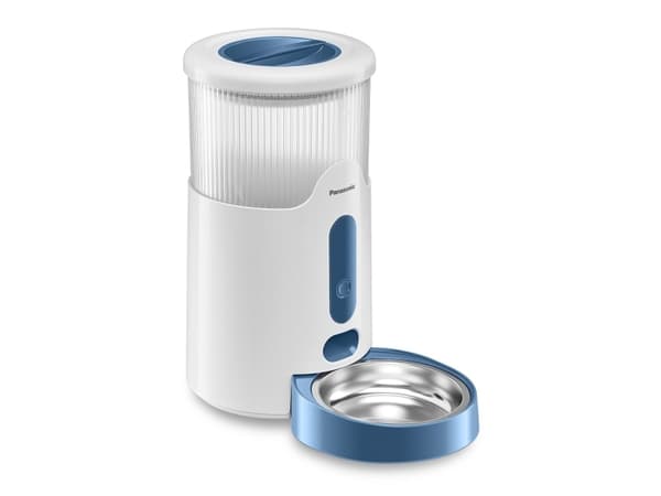 Panasonic CP-JNF01CW, Automatisk matdispenser for kjæledyr, Plast, Rustfritt stål, Hvit, Innendørs, Universell, 2,8 l Hvit