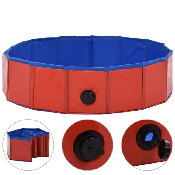 vidaXL Kokoontaitettava koiran uima-allas punainen 80x20 cm PVC -  Koiratarvikkeet