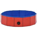 Pikkukuva 5 / 11: vidaXL Kokoontaitettava koiran uima-allas punainen 80x20 cm PVC -  Koiratarvikkeet