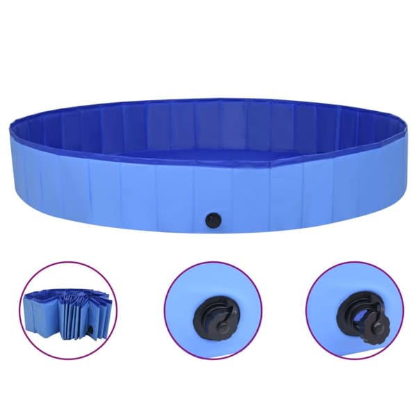 vidaXL foldbart hundebassin 200x30 cm PVC blå -  Tilbehør til hunde