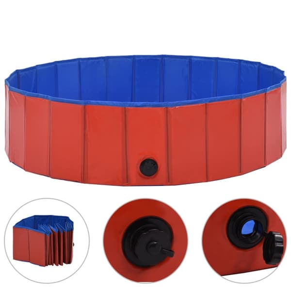 vidaXL Kokoontaitettava koiran uima-allas punainen 120x30 cm PVC -  Koiratarvikkeet