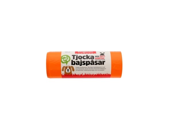 DOGMAN Tykke bæsjposer med knytehåndtak 50-poser Oransje