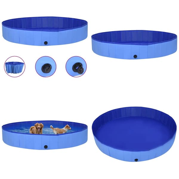 Kokoontaitettava koiran uima-allas sininen 300x40 cm PVC - Koiran Uima-allas - Koiran Uima-altaat - Home & Living