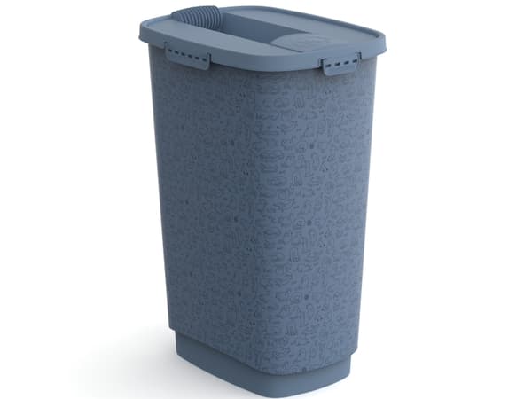 Rotho 4002010887WS, Oppbevaringsbeholder for mat til kjæledyr, Plast, Blå, Mønster, Frittstående, 50 l