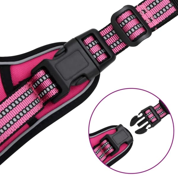 Koiran valjaat heijastavat raidat säädettävä pinkki XL