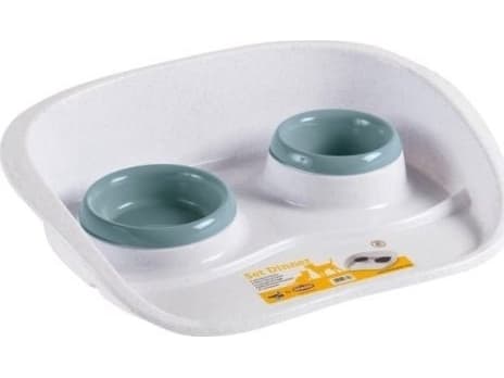 KERBL Stativ med skåle til hunde/katte - 1x300 ml / 1x250 ml