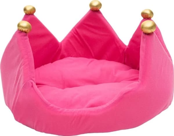 Paw Love - Krone Hundeseng - Harald - Pink/Guld