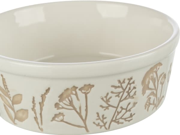 Trixie Bowl, textured motif, ceramic, 1.2 l/ø 20 cm, white/taupe