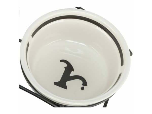 Trixie „Water" bowl, ceramic, 2.6 l/ø 25 cm, white/black