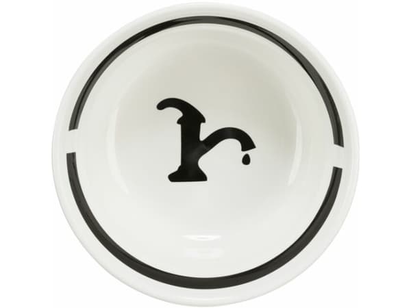 Trixie „Water" bowl, ceramic, 2.6 l/ø 25 cm, white/black