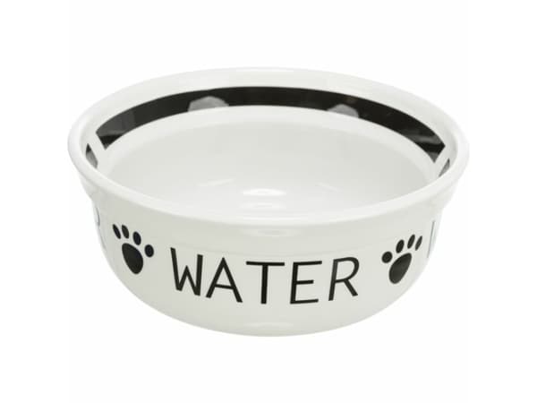 Trixie „Water" bowl, ceramic, 2.6 l/ø 25 cm, white/black