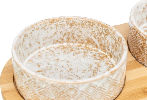 Trixie Bowl set, 2 × 0.8 l/ø 16 cm/39 × 8 × 20 cm, white/ecru