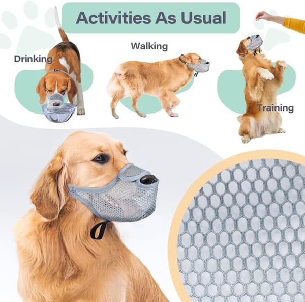 Åndbar hundesnude, justerbar nylon med mesh, sikker og skånsom til små og store hunde