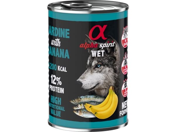 AlphaSpirit Sardine with banana 400 g - (6 pk/ps)