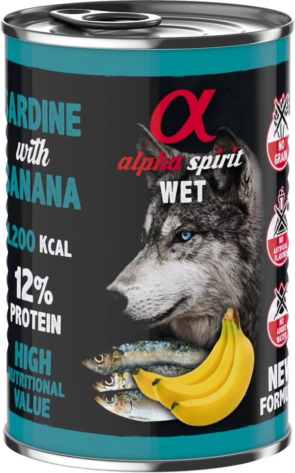 AlphaSpirit Sardine with banana 400 g - (6 pk/ps)