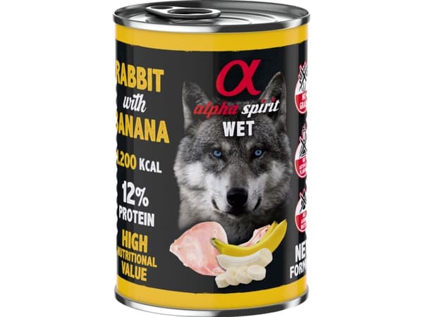 AlphaSpirit Rabbit with banana 400 g - (6 pk/ps)