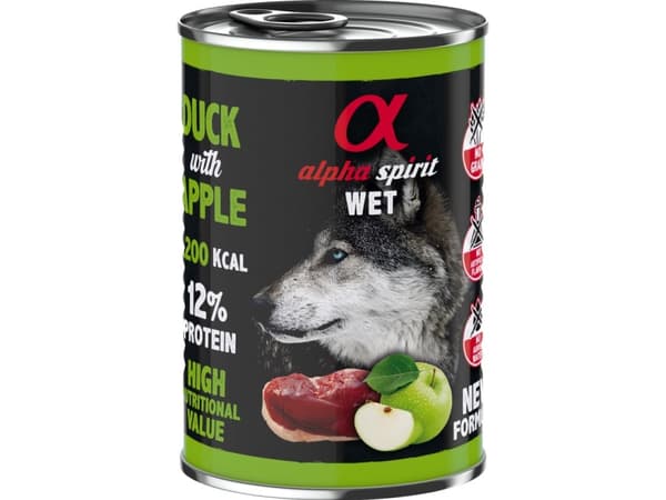 AlphaSpirit Duck with green apple 400 g - (6 pk/ps)