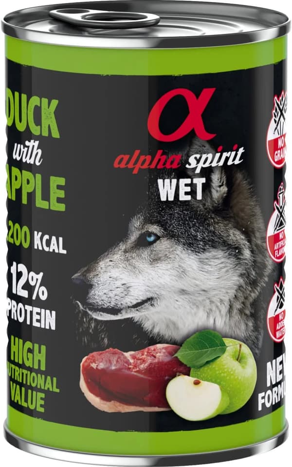 AlphaSpirit Duck with green apple 400 g - (6 pk/ps)