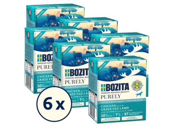 BOZITA Purely kurczak z jagnięciną pasztecik z kawałkami mięsa 370g