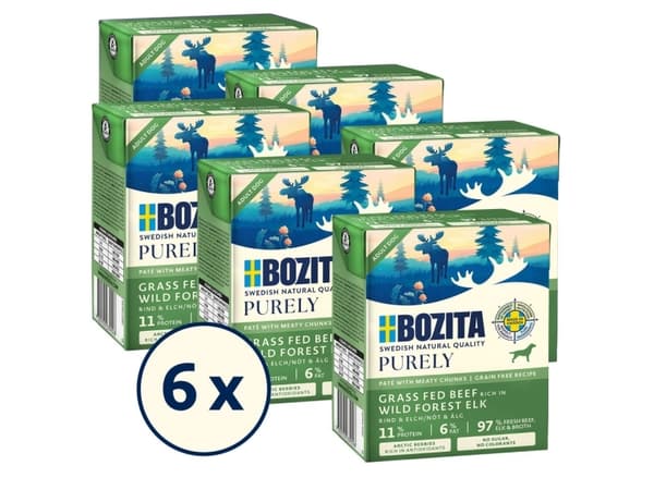 BOZITA Puhtaasti naudan- ja hirvenlihapihvi lihapaloilla 370g