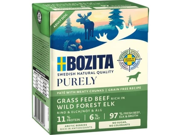 BOZITA Puhtaasti naudan- ja hirvenlihapihvi lihapaloilla 370g