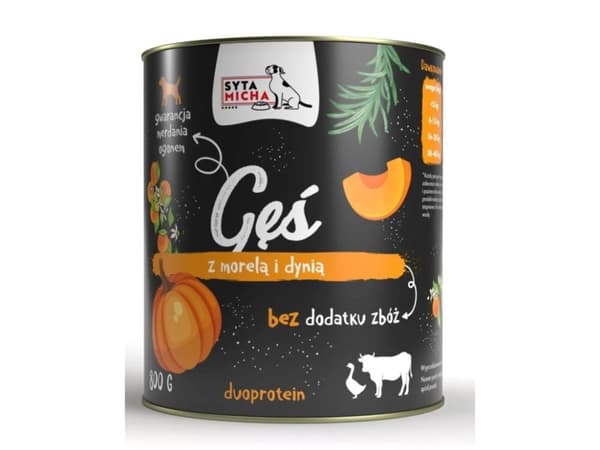 Syta Micha SYTA MICHA våtfôrgås med aprikoser og gresskar 800g for hunder