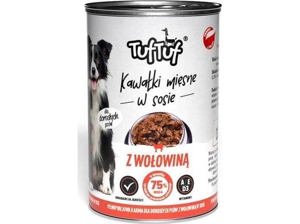 BULT TUF TUF Karma dla psa Kawałki Mięsne av Wołowiną 415g