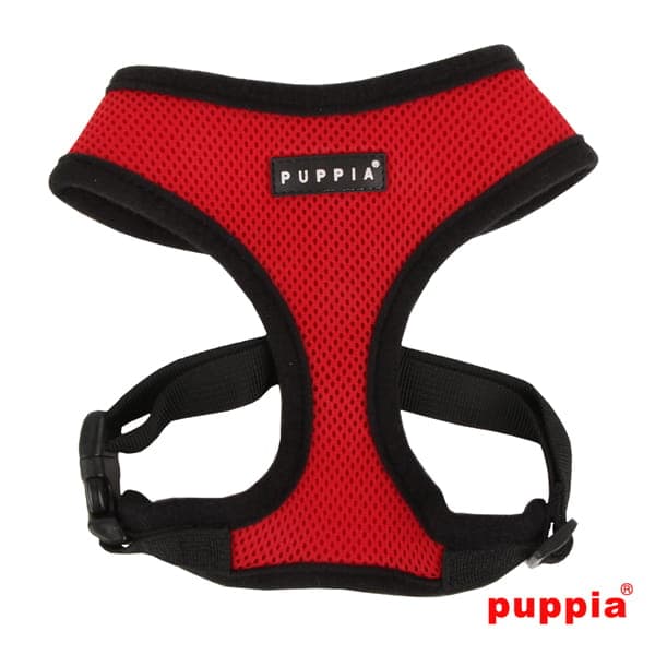 PUPPIA mjuk röd hund- eller kattsele Välj storlek: M