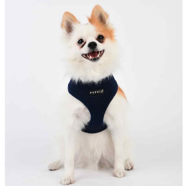 PUPPIA mjuk marinblå hund- eller kattsele Välj storlek: L